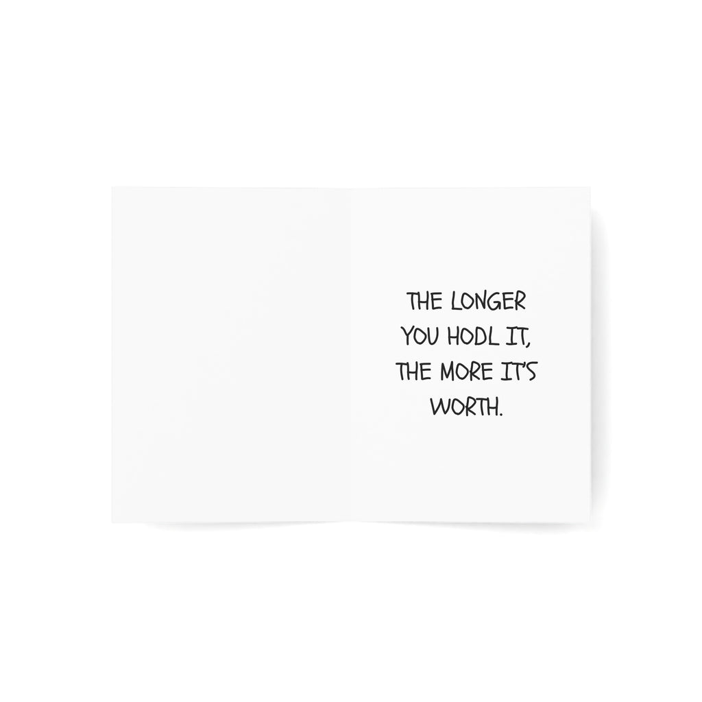 Inside of crypto Valentine’s card with message “The longer you HODL it, the more it’s worth”