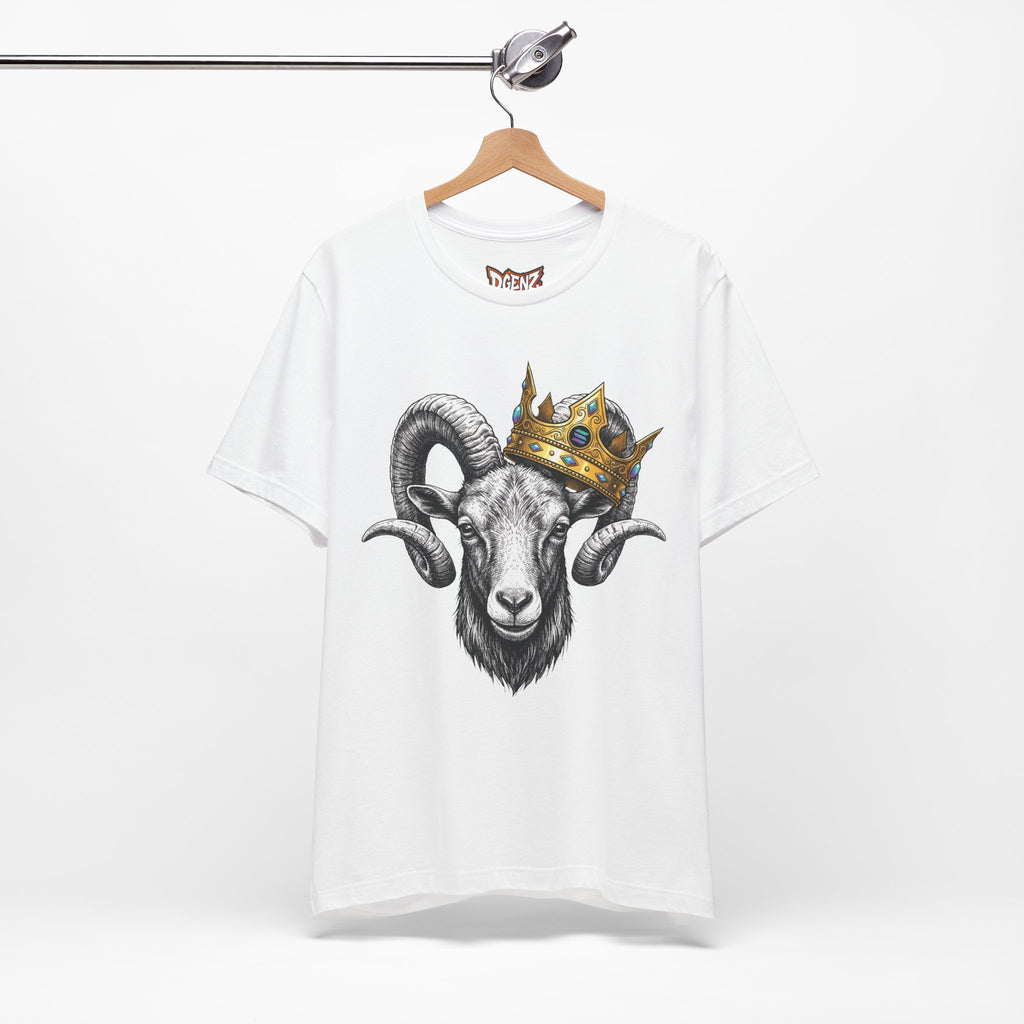 Solana blockchain inspired streetwear tee with goat illustration
