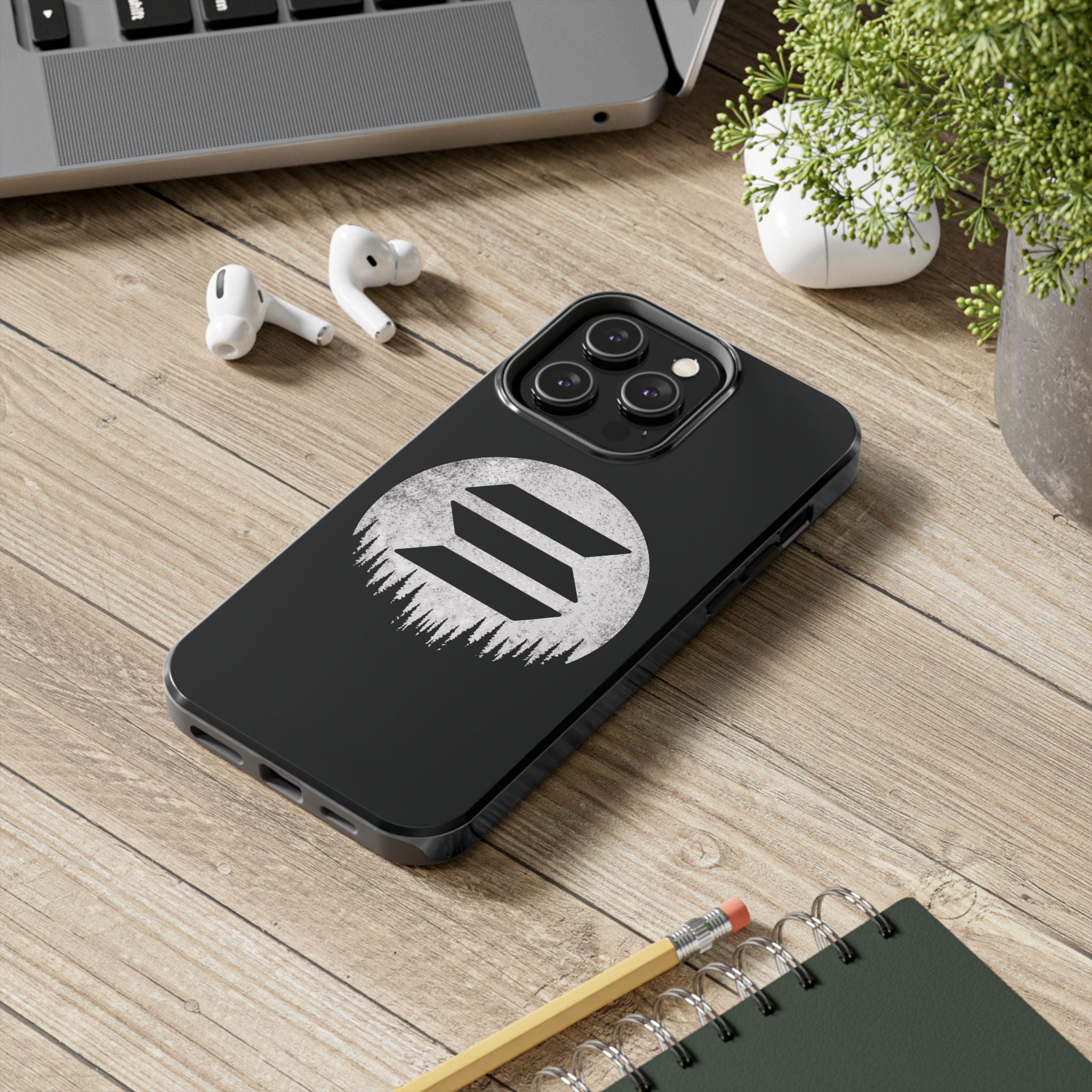 Solana To The Moon Phone Case | Minimalist SOL Crypto iPhone Case | Black Shockproof Case for iPhone & Samsung