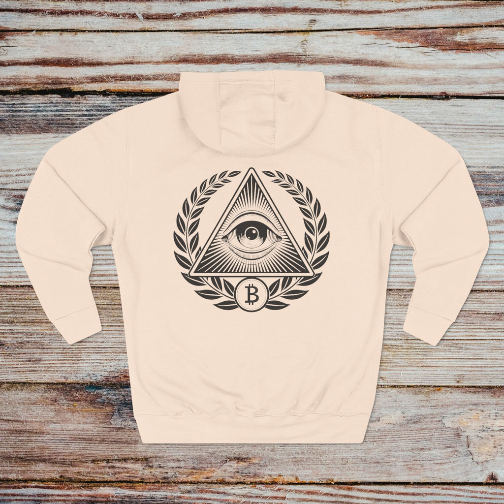 In Bitcoin We Trust hoodie in pale pink – back view