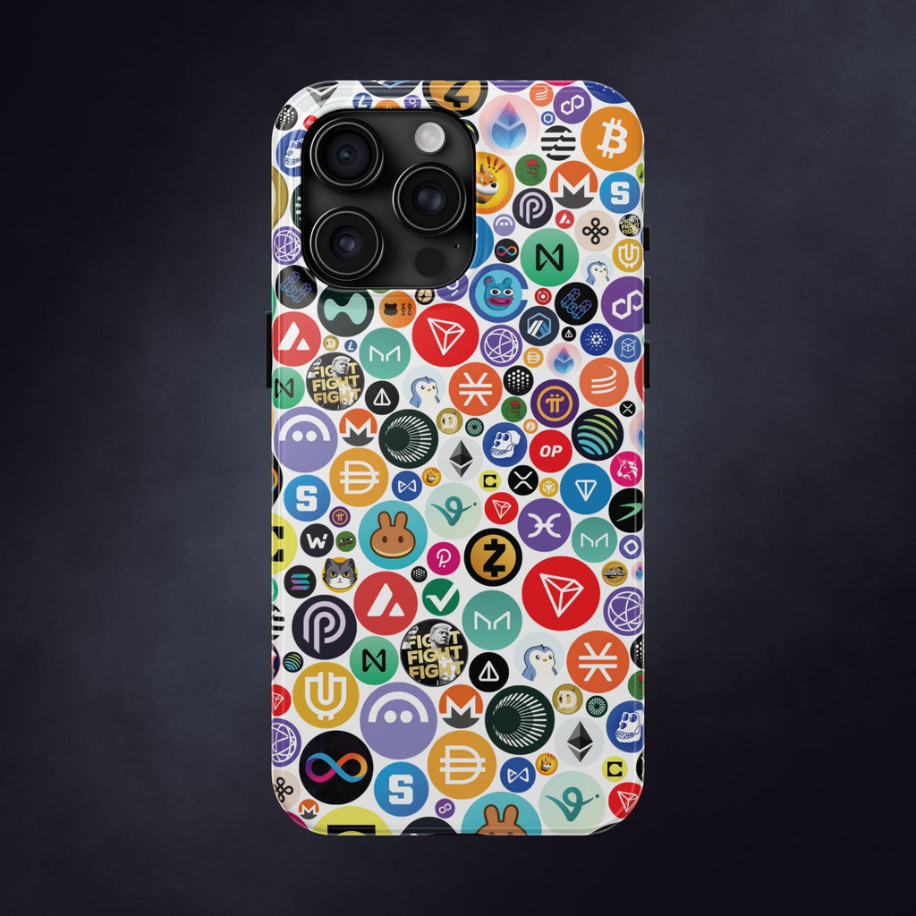 Crypto Coin Phone Case | Bitcoin, Ethereum & Altcoin Collage | Tough Shockproof Case for iPhone & Samsung