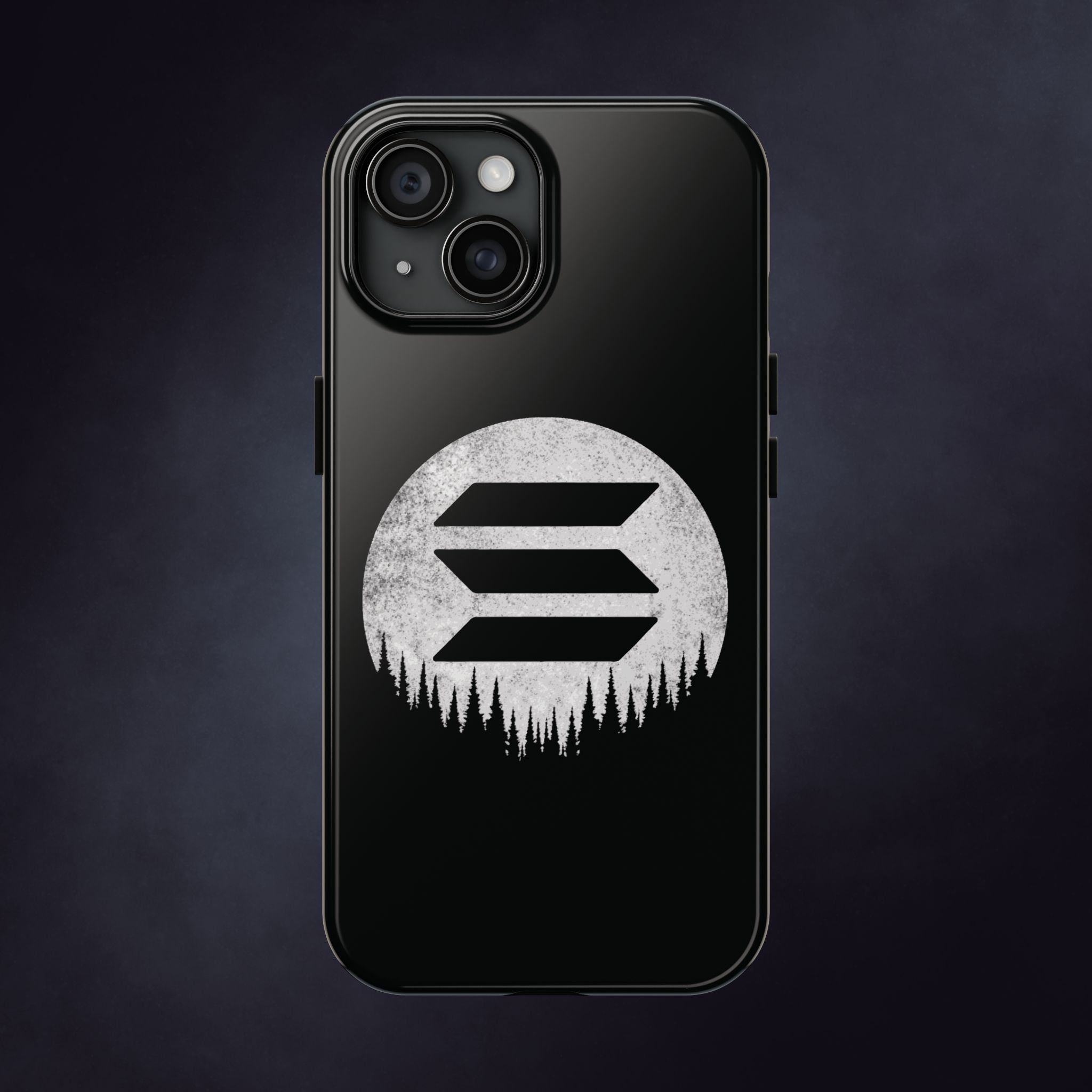 Solana To The Moon Phone Case | Minimalist SOL Crypto iPhone Case | Black Shockproof Case for iPhone & Samsung