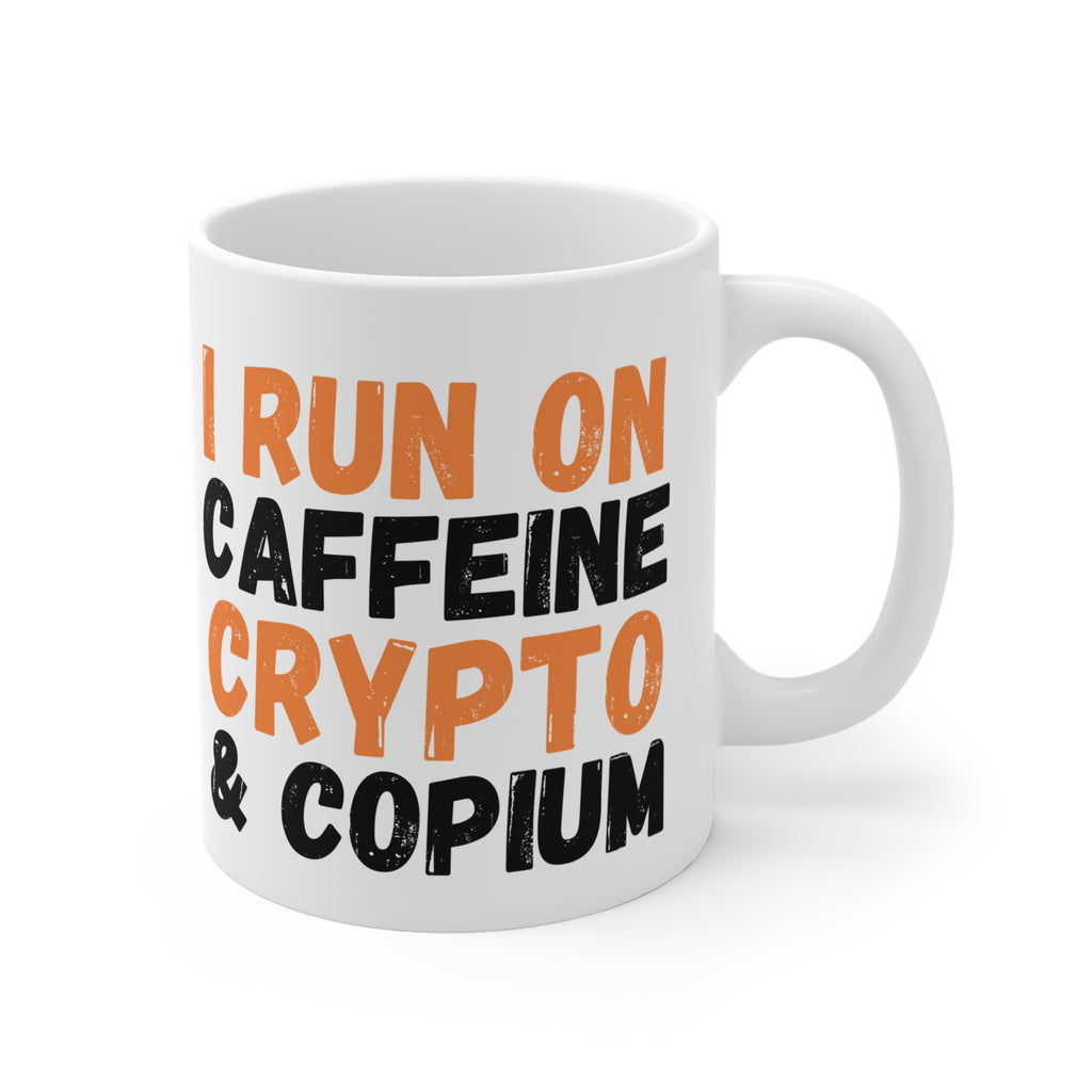 Caffeine Crypto & Copium Mug Design