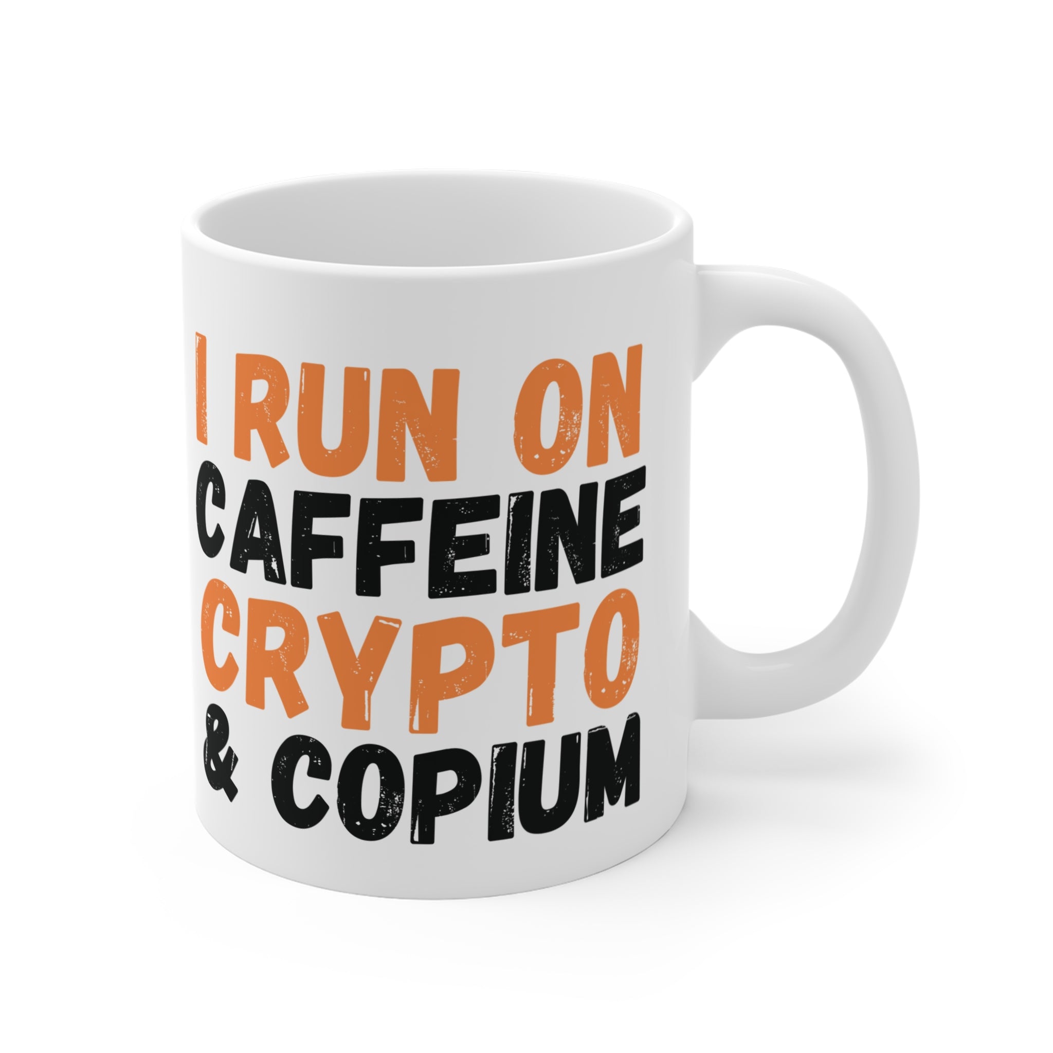 Caffeine Crypto & Copium Mug Design