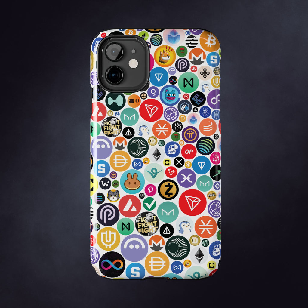 Crypto Coin Phone Case | Bitcoin, Ethereum & Altcoin Collage | Tough Shockproof Case for iPhone & Samsung