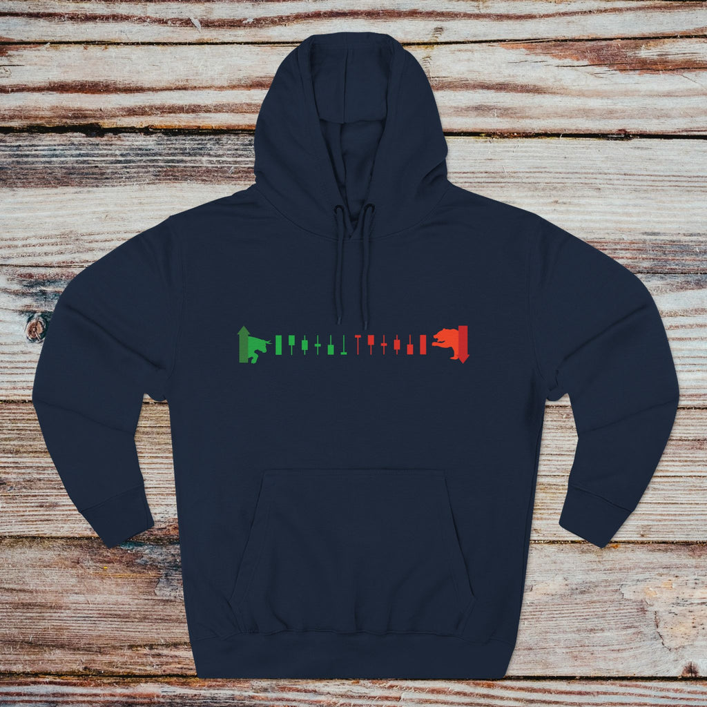 Bulls vs Bears hoodie in navy – front view