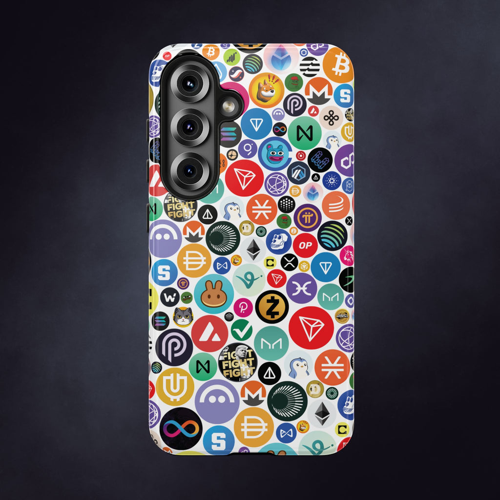 Crypto Coin Phone Case | Bitcoin, Ethereum & Altcoin Collage | Tough Shockproof Case for iPhone & Samsung