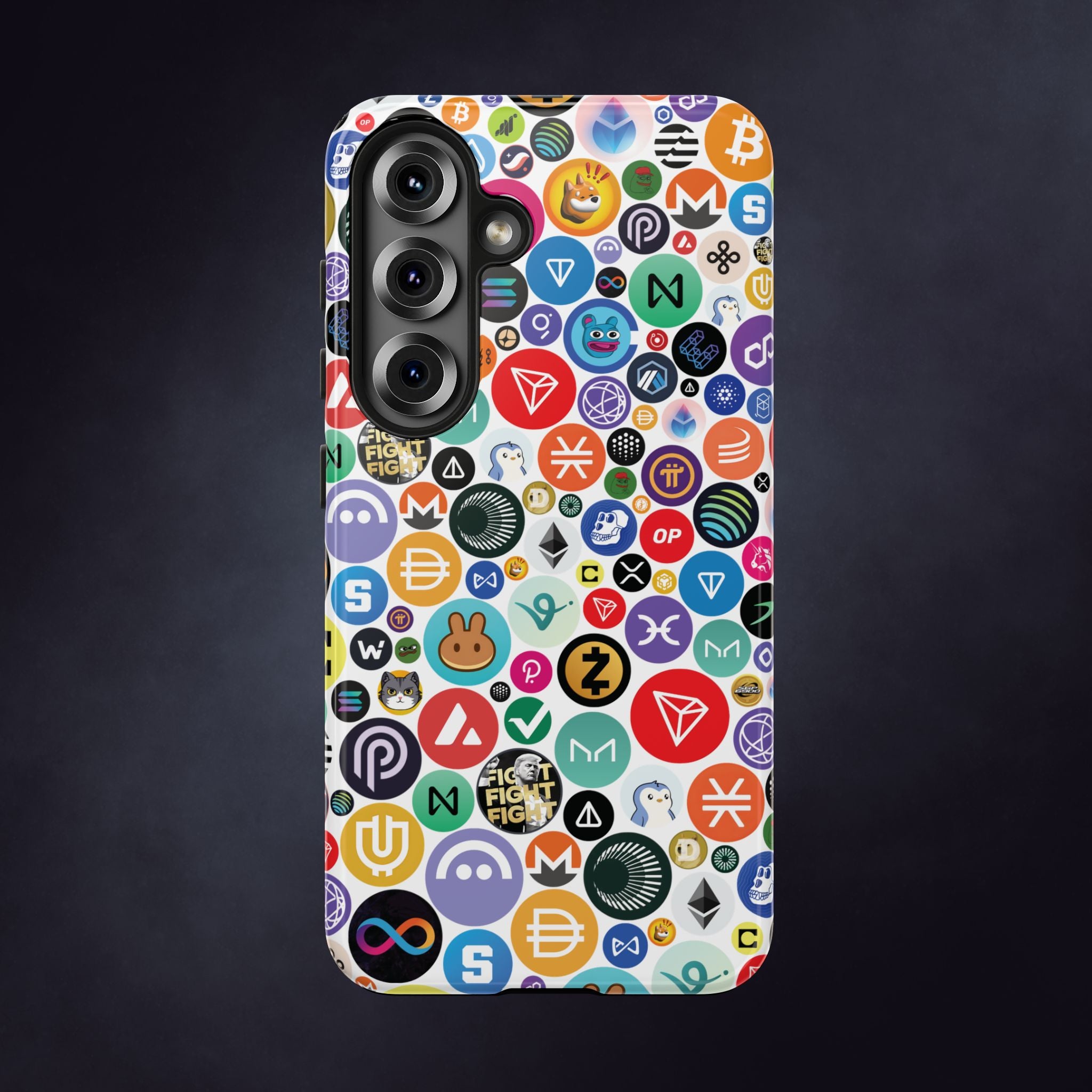 Crypto Coin Phone Case | Bitcoin, Ethereum & Altcoin Collage | Tough Shockproof Case for iPhone & Samsung