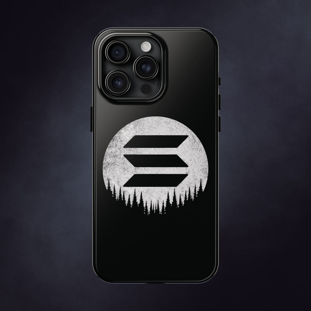 Solana To The Moon Phone Case | Minimalist SOL Crypto iPhone Case | Black Shockproof Case for iPhone & Samsung