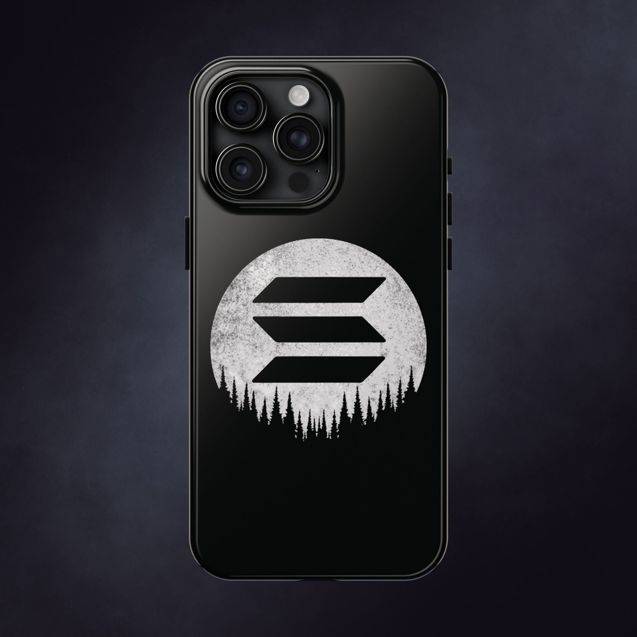 Solana To The Moon Phone Case | Minimalist SOL Crypto iPhone Case | Black Shockproof Case for iPhone & Samsung