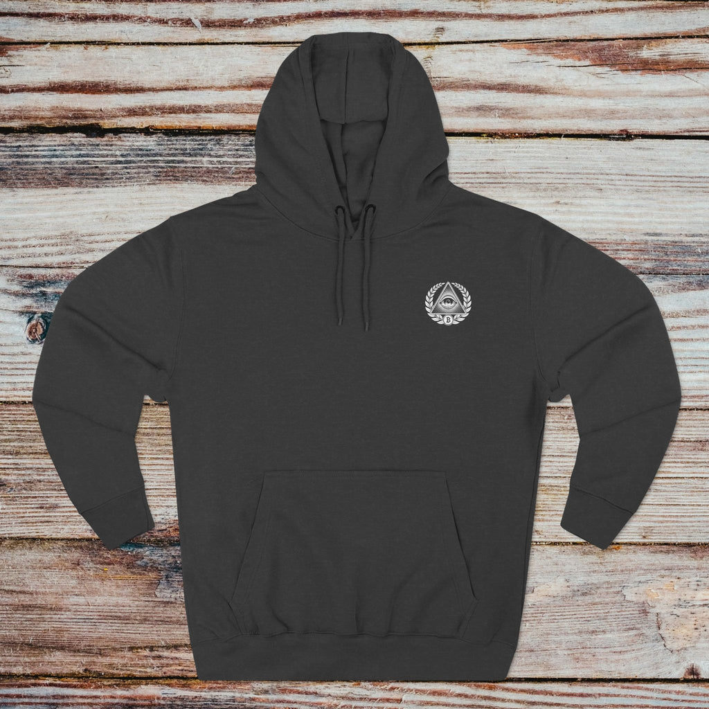 In Bitcoin We Trust hoodie in charcoal heather – front view