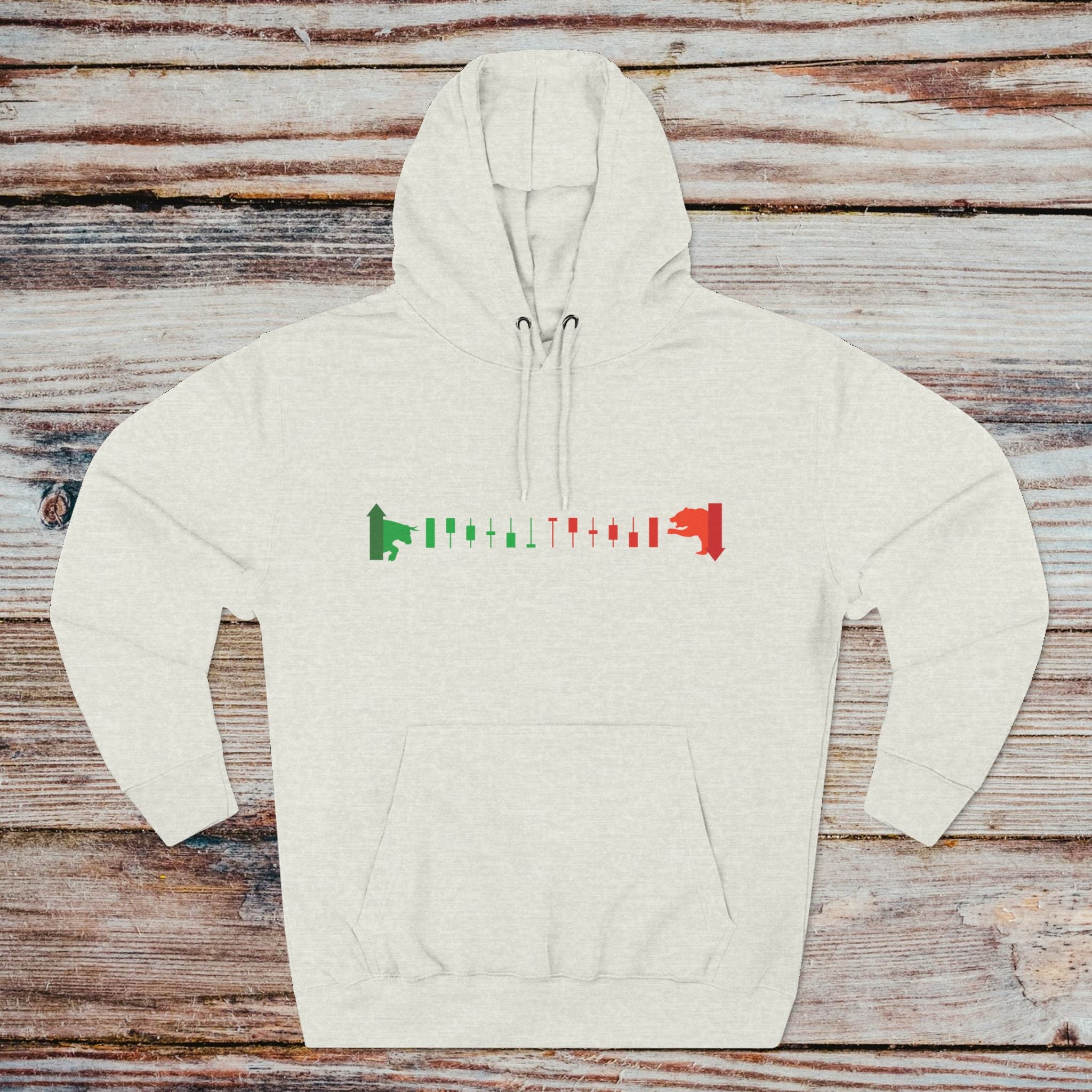 Bulls vs Bears hoodie in oatmeal heather – front view