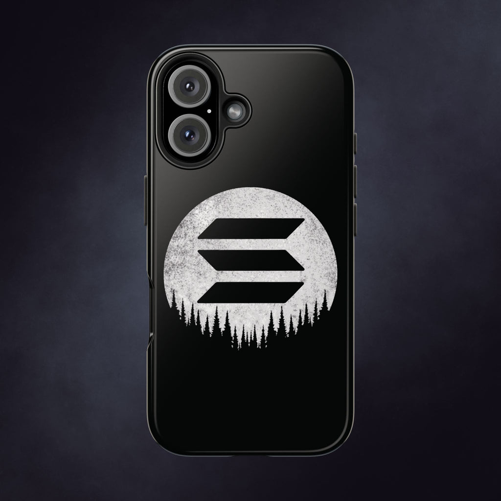 Solana To The Moon Phone Case | Minimalist SOL Crypto iPhone Case | Black Shockproof Case for iPhone & Samsung