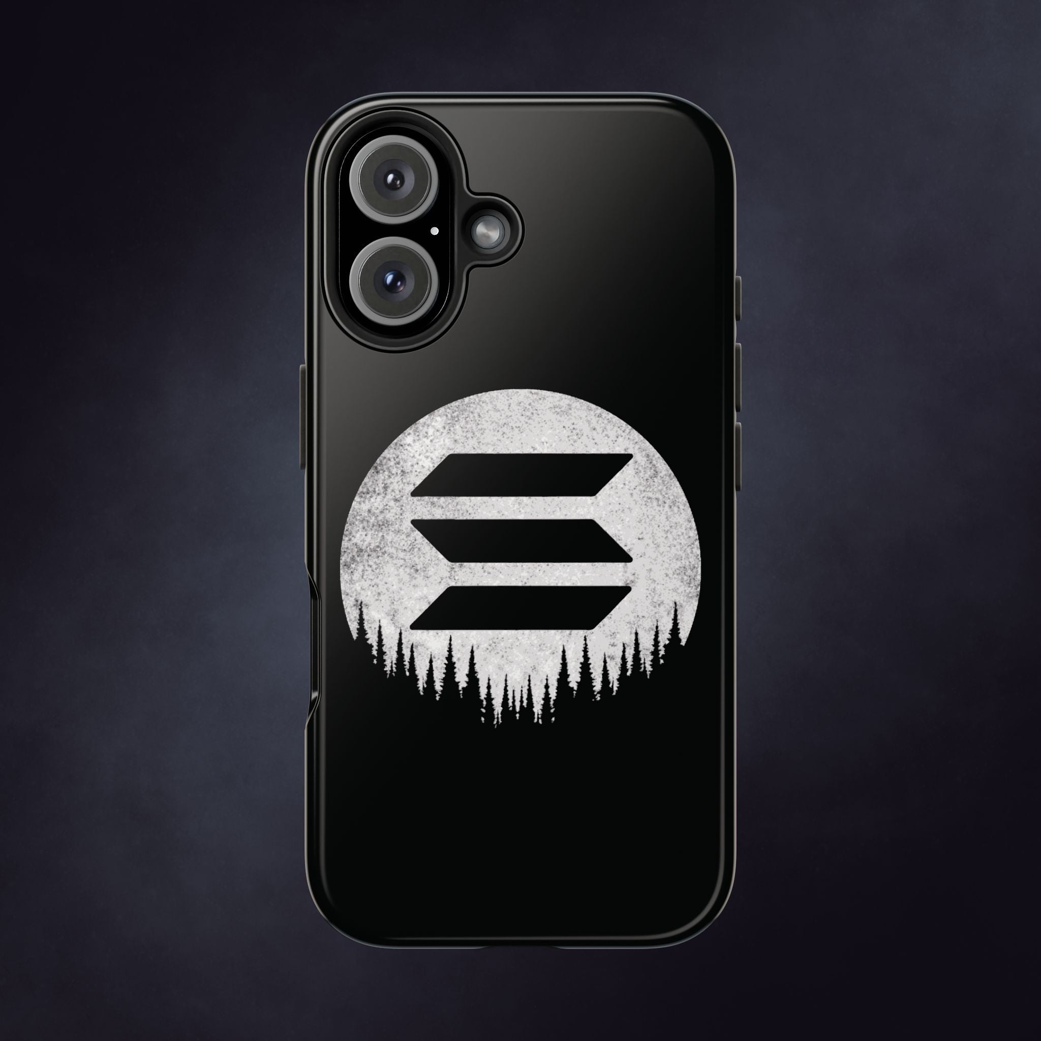 Solana To The Moon Phone Case | Minimalist SOL Crypto iPhone Case | Black Shockproof Case for iPhone & Samsung
