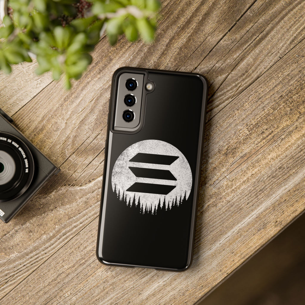 Solana To The Moon Phone Case | Minimalist SOL Crypto iPhone Case | Black Shockproof Case for iPhone & Samsung