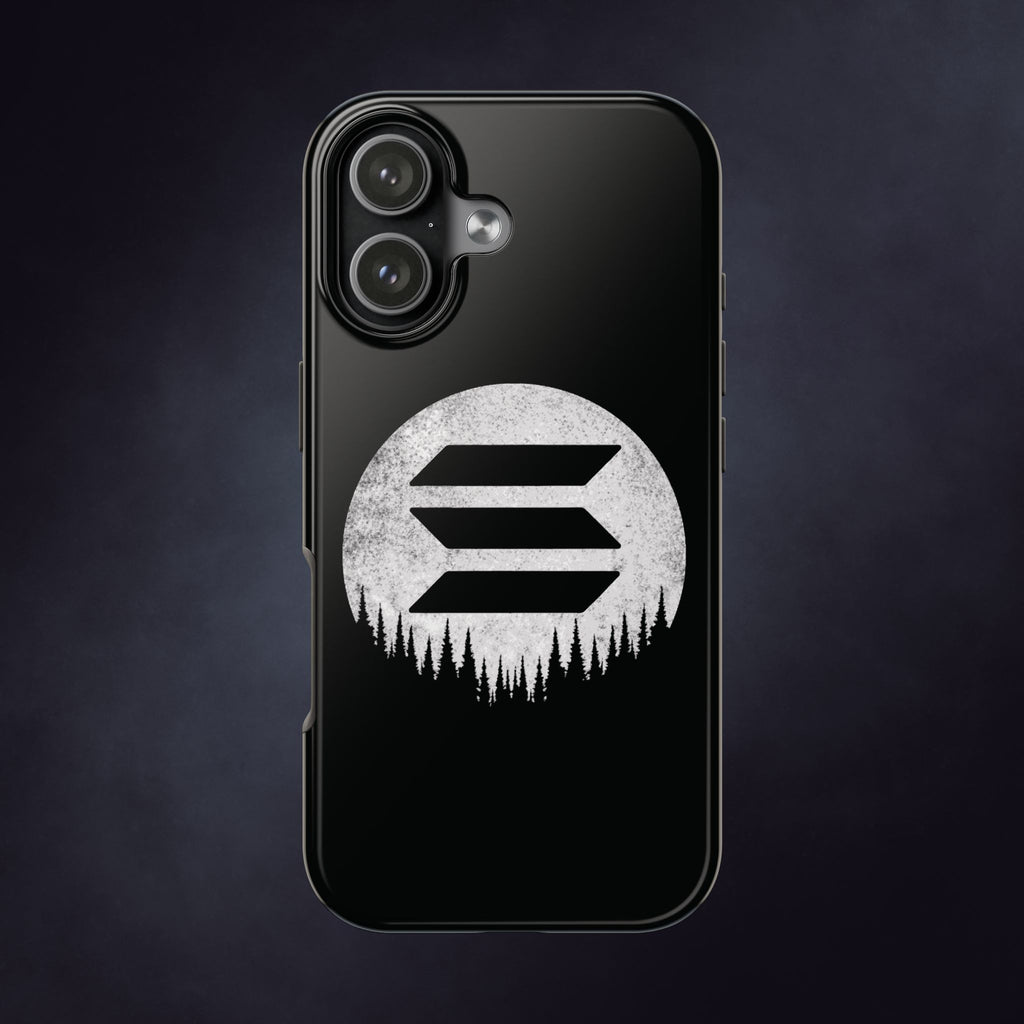 Solana To The Moon Phone Case | Minimalist SOL Crypto iPhone Case | Black Shockproof Case for iPhone & Samsung