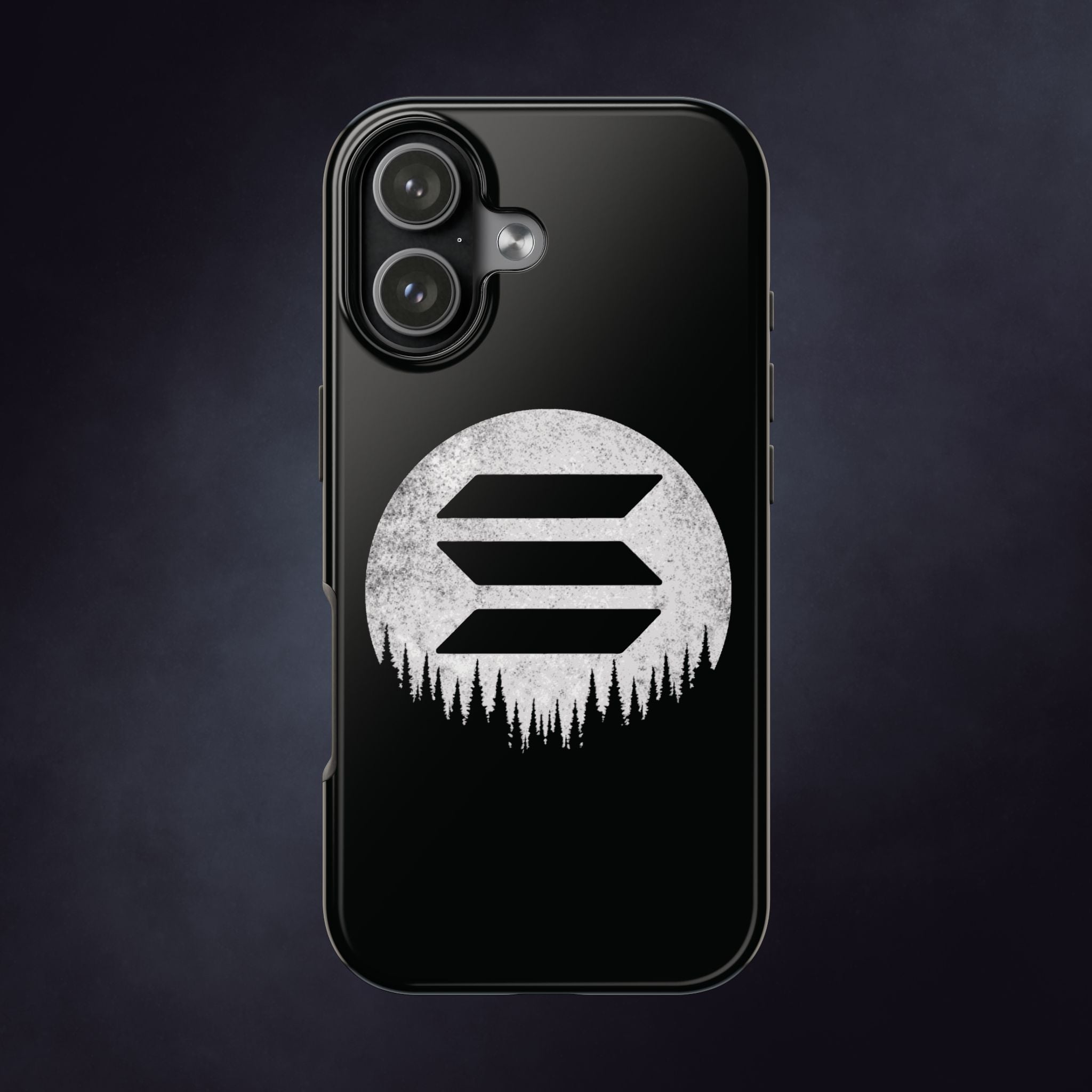 Solana To The Moon Phone Case | Minimalist SOL Crypto iPhone Case | Black Shockproof Case for iPhone & Samsung
