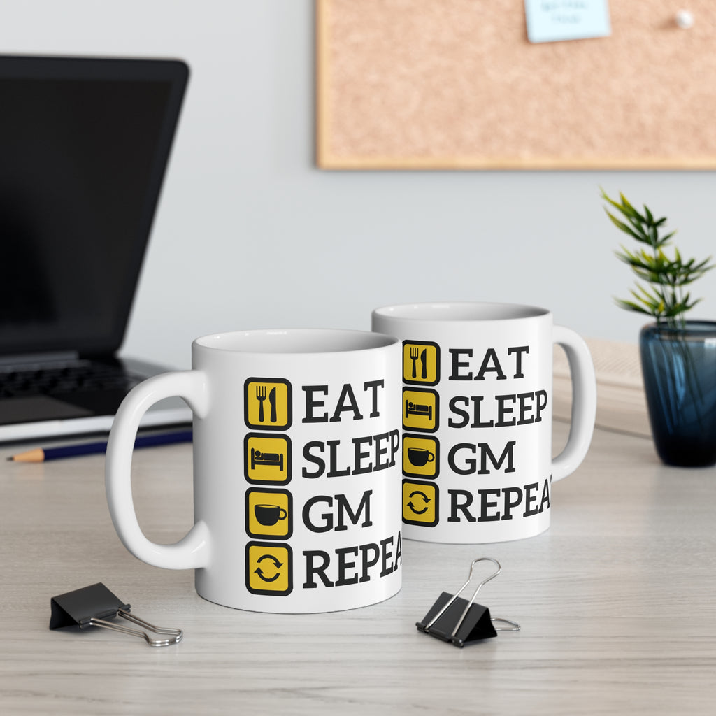 Eat Sleep GM Repeat Coffee Mug