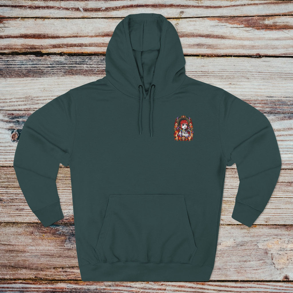 Sports Green DGENZ Calavera Halloween Hoodie front with chest design