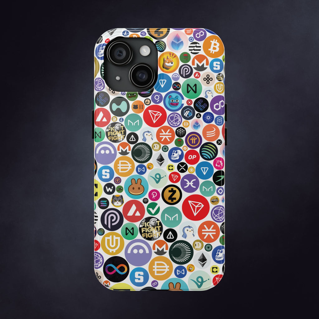 Crypto Coin Phone Case | Bitcoin, Ethereum & Altcoin Collage | Tough Shockproof Case for iPhone & Samsung