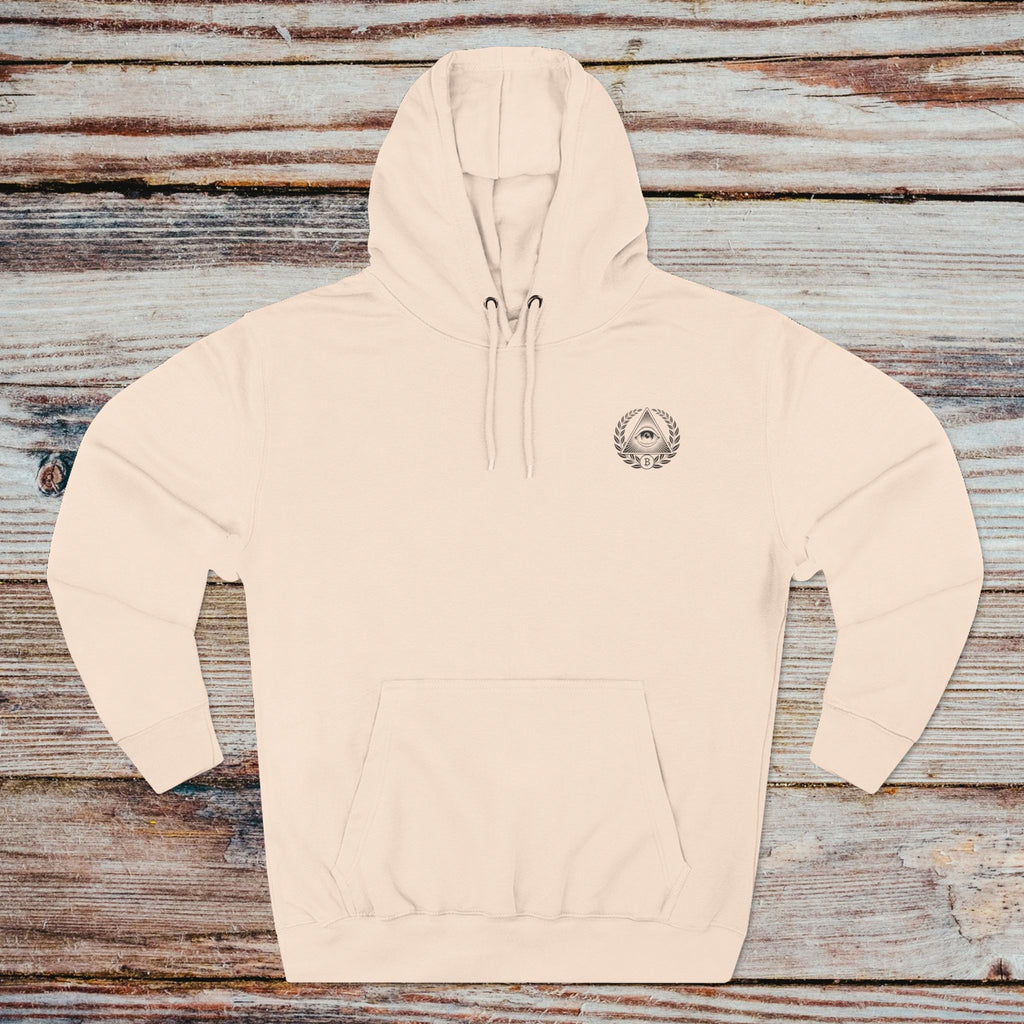 In Bitcoin We Trust hoodie in pale pink – front view