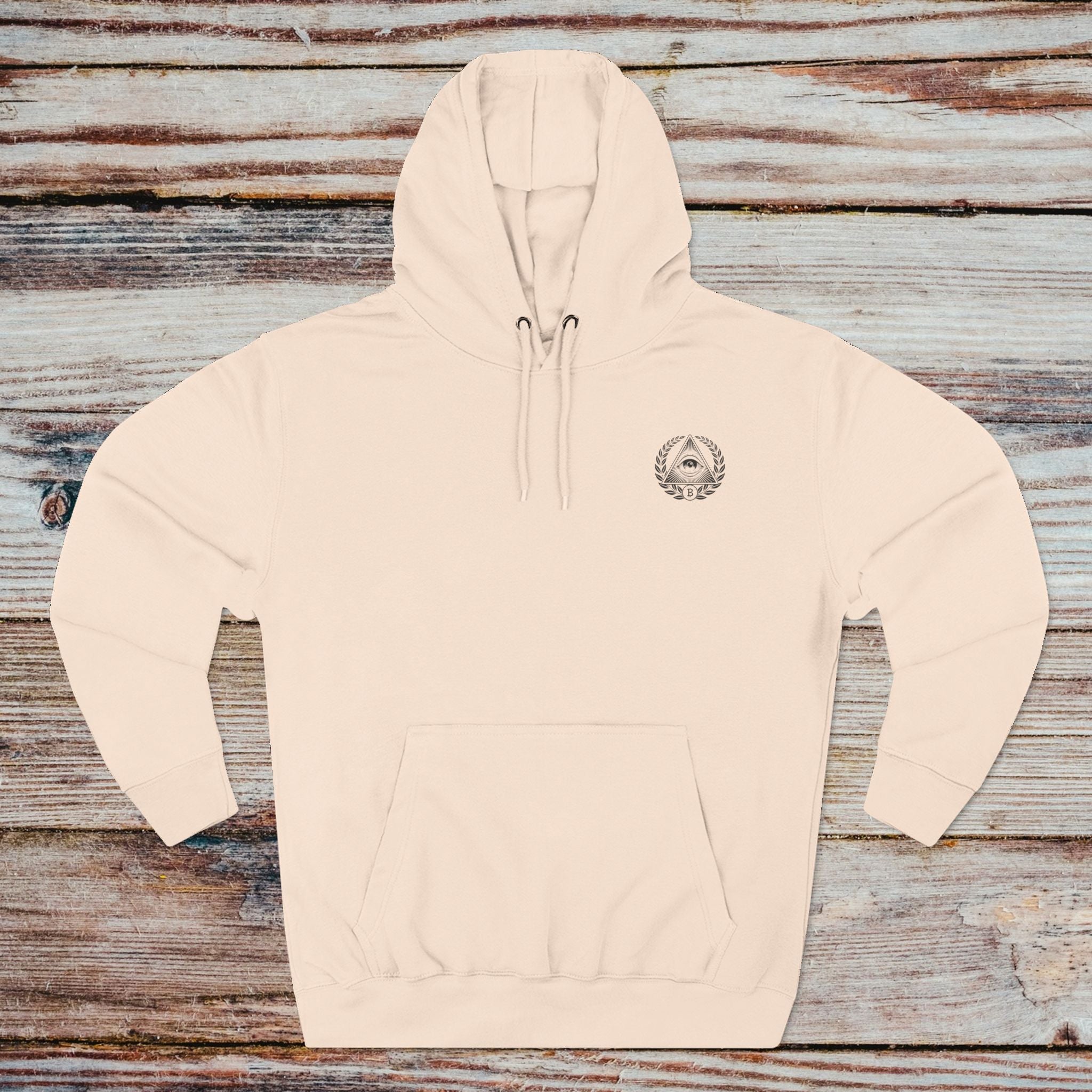 In Bitcoin We Trust hoodie in pale pink – front view