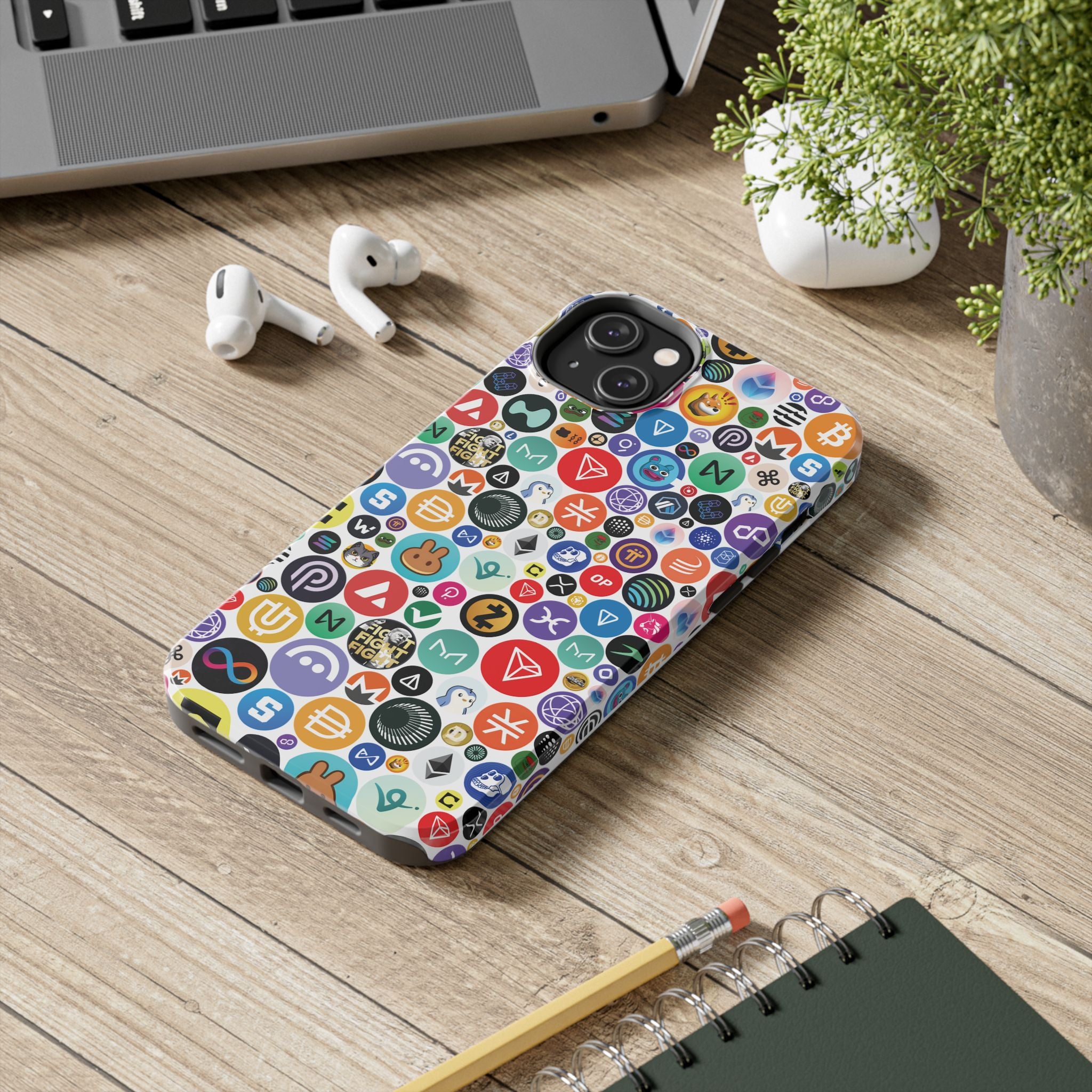 Crypto Coin Phone Case | Bitcoin, Ethereum & Altcoin Collage | Tough Shockproof Case for iPhone & Samsung