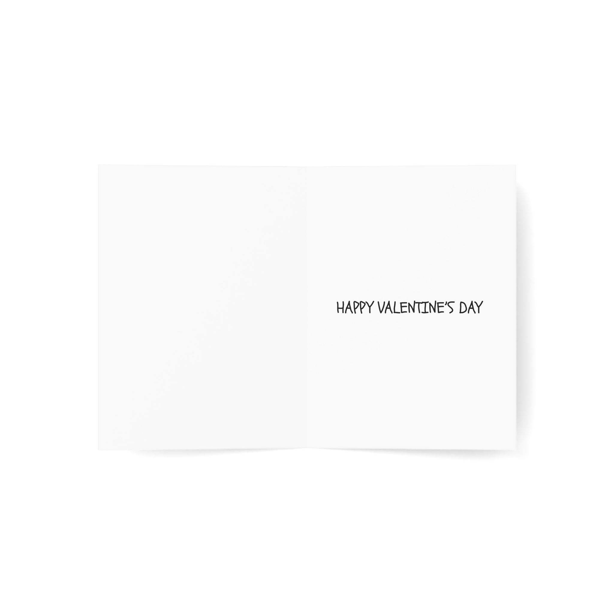 Inside of crypto Valentine’s card with simple “Happy Valentine’s Day” message