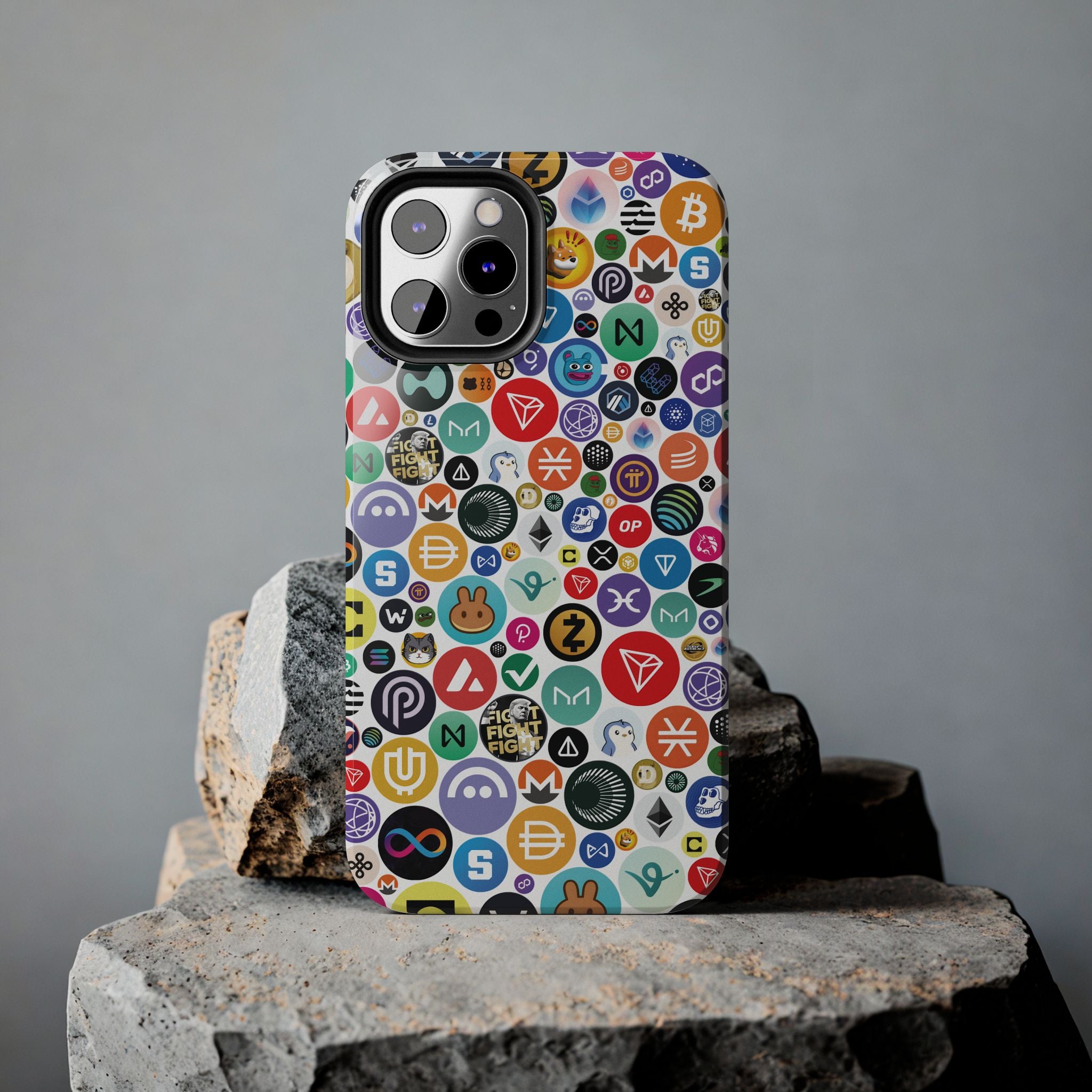 Crypto Coin Phone Case | Bitcoin, Ethereum & Altcoin Collage | Tough Shockproof Case for iPhone & Samsung
