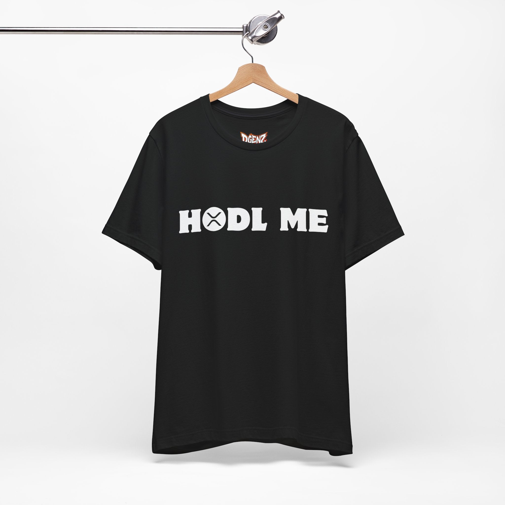Black HODL ME XRP Ripple crypto t-shirt with bold minimalist text design