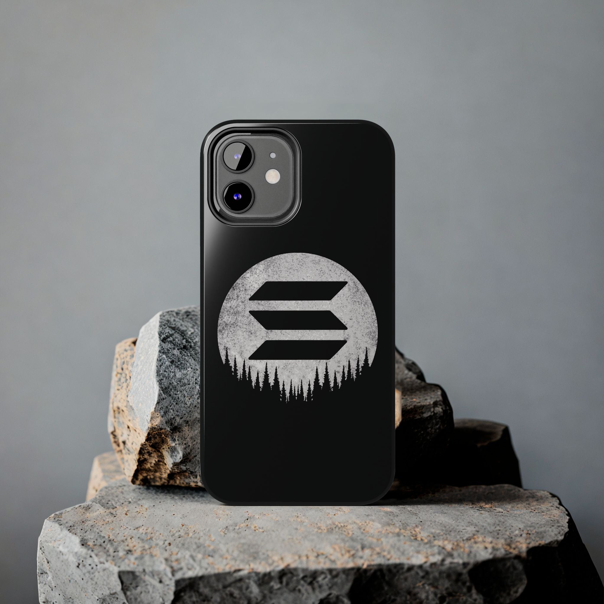 Solana To The Moon Phone Case | Minimalist SOL Crypto iPhone Case | Black Shockproof Case for iPhone & Samsung