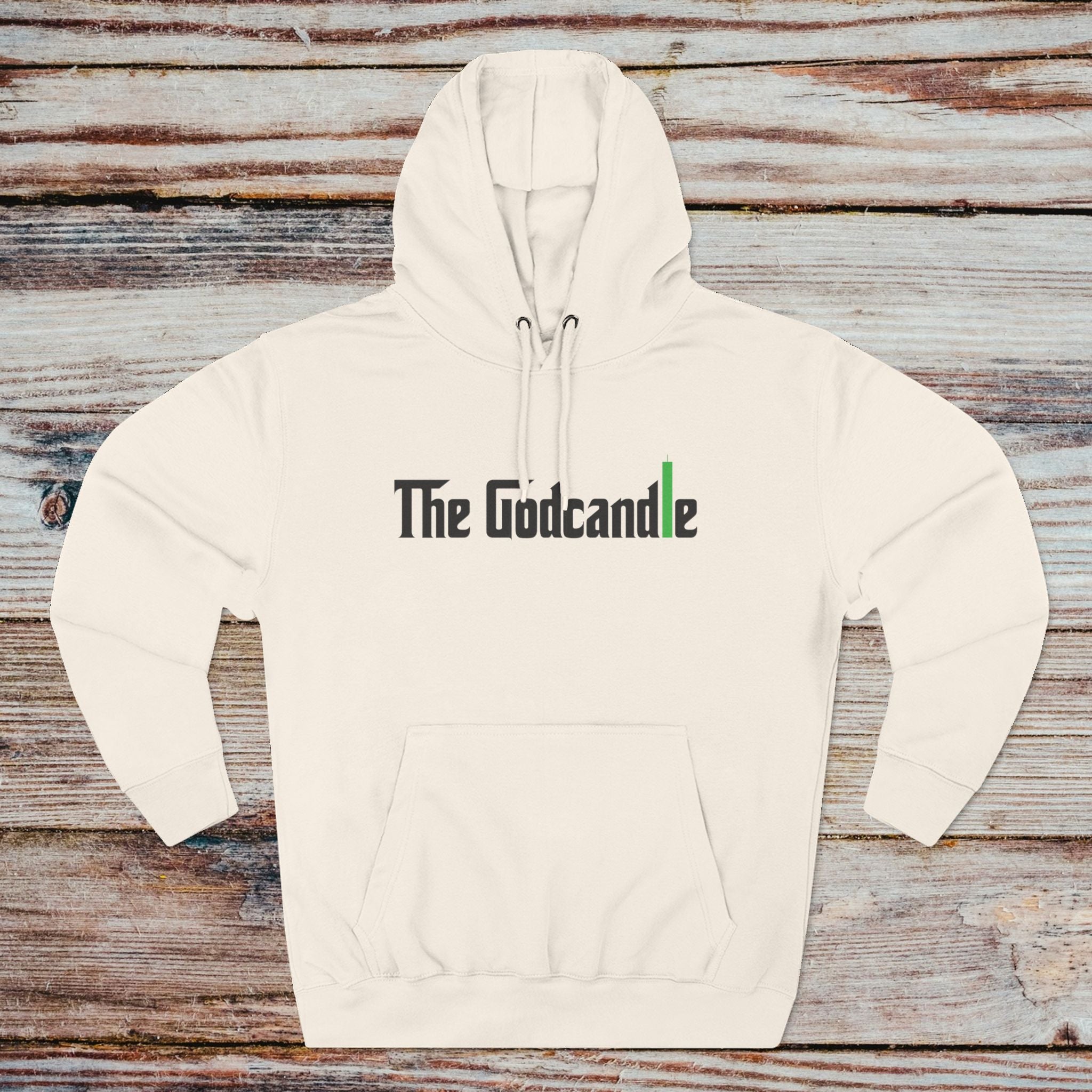 Sandshell Godcandle hoodie flat lay product image