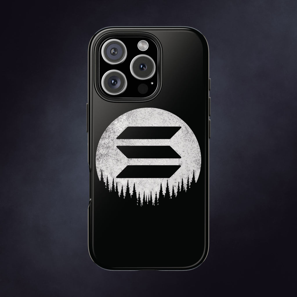Solana To The Moon Phone Case | Minimalist SOL Crypto iPhone Case | Black Shockproof Case for iPhone & Samsung