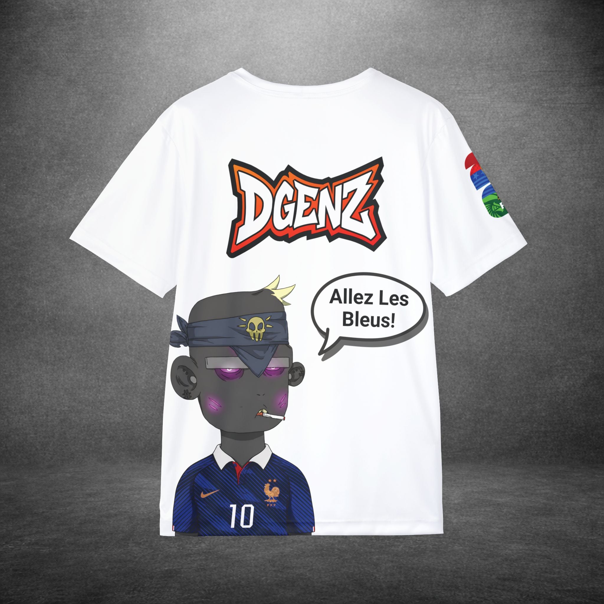 France #10 Kylian Mbappé customizable soccer jersey front and back design with personalized speech bubble