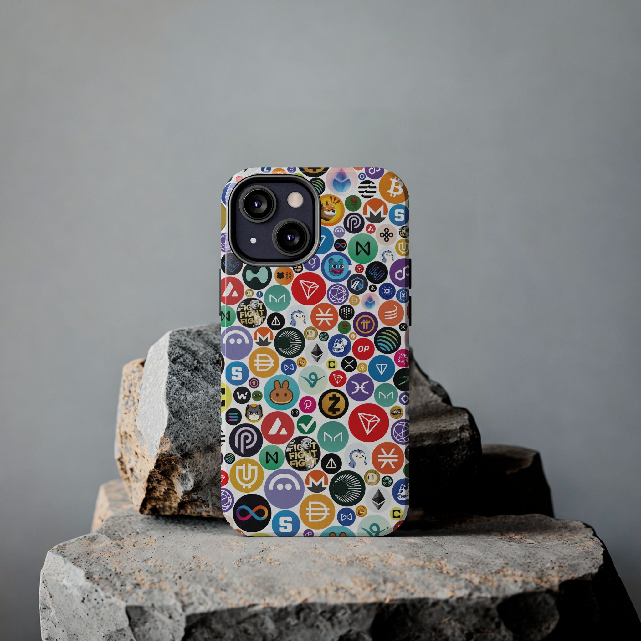 Crypto Coin Phone Case | Bitcoin, Ethereum & Altcoin Collage | Tough Shockproof Case for iPhone & Samsung