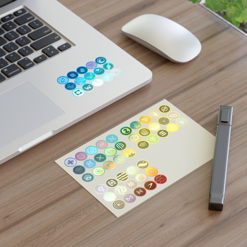 holographic crypto coin sticker pack