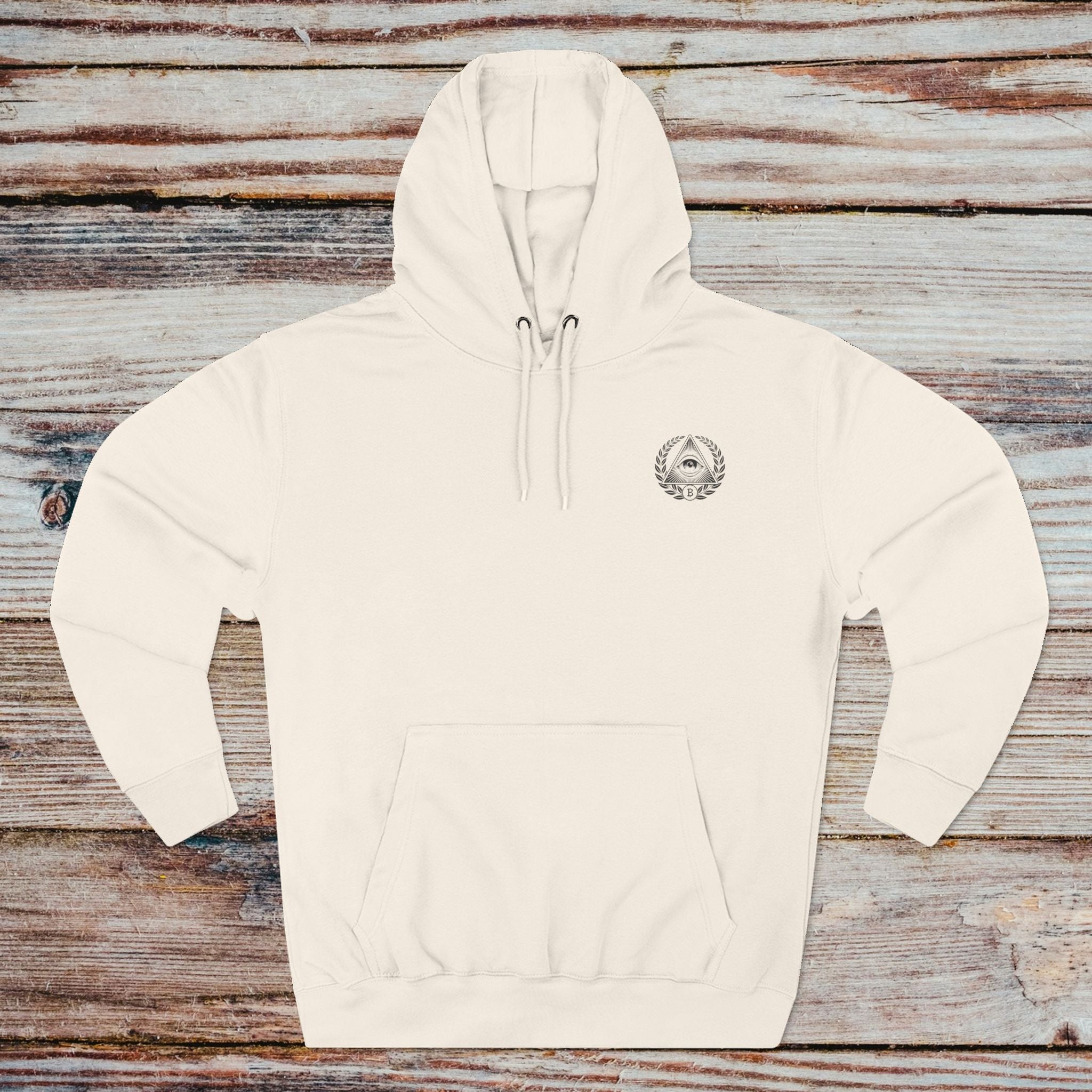 In Bitcoin We Trust hoodie in sandshell – front view