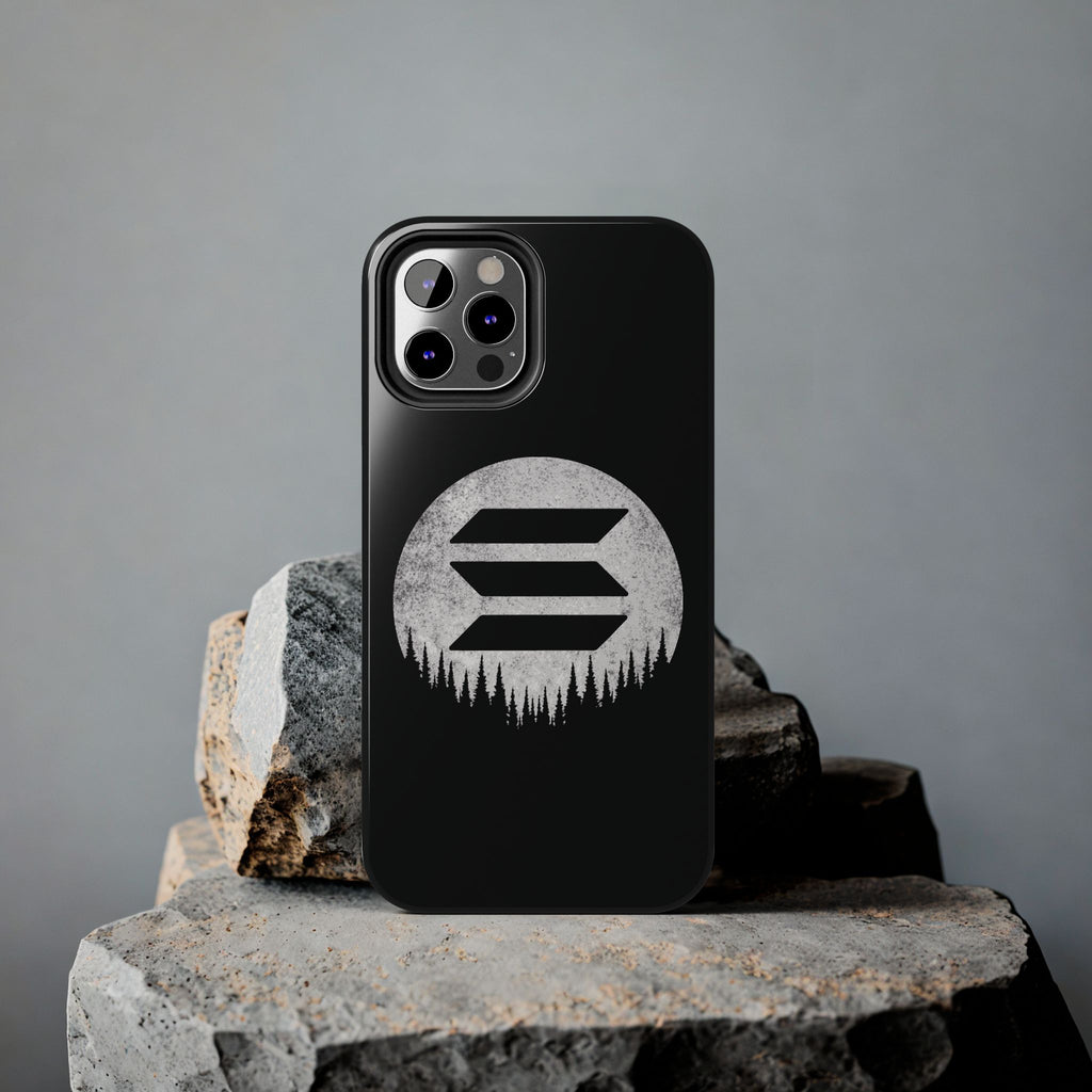 Solana To The Moon Phone Case | Minimalist SOL Crypto iPhone Case | Black Shockproof Case for iPhone & Samsung