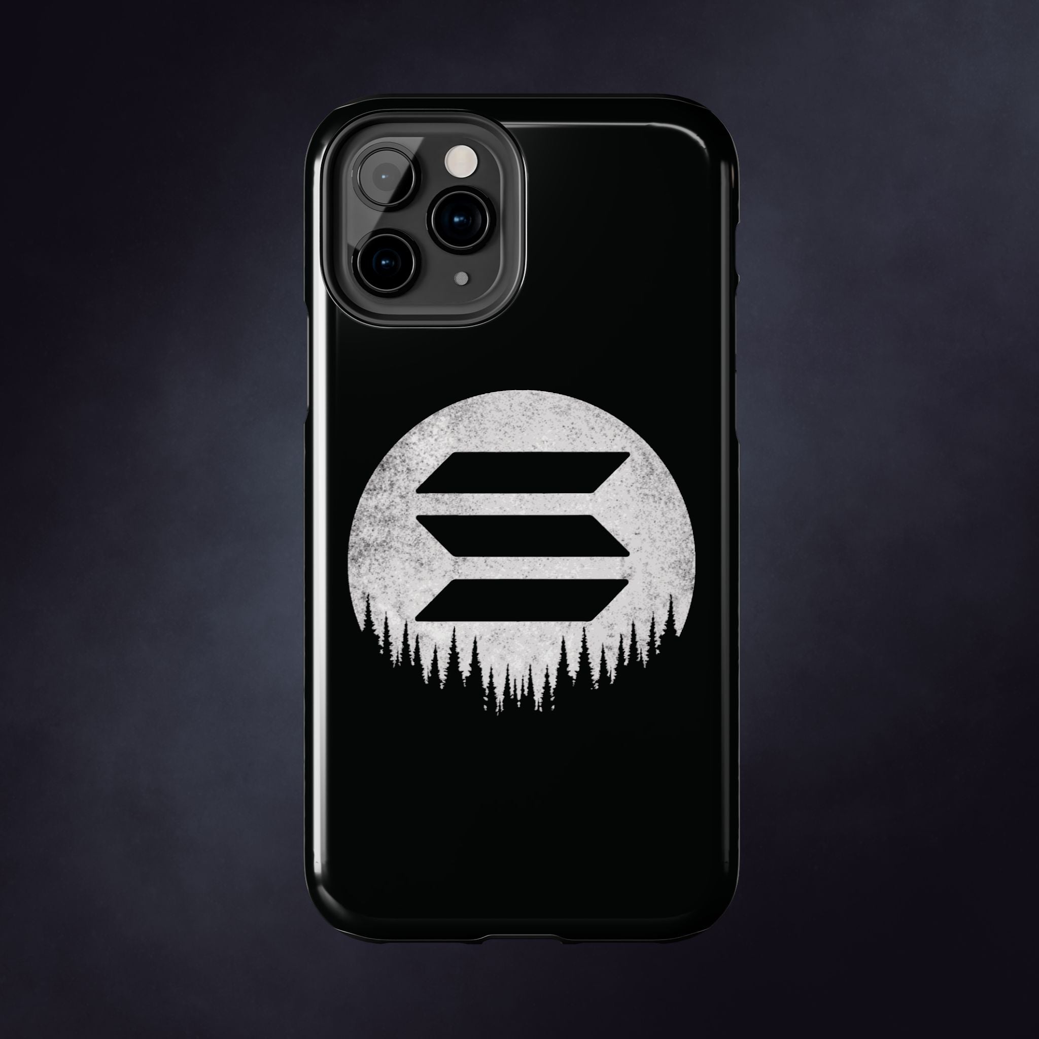 Solana To The Moon Phone Case | Minimalist SOL Crypto iPhone Case | Black Shockproof Case for iPhone & Samsung