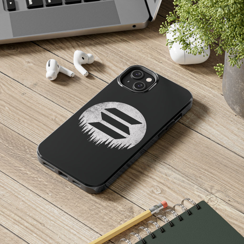 Solana To The Moon Phone Case | Minimalist SOL Crypto iPhone Case | Black Shockproof Case for iPhone & Samsung