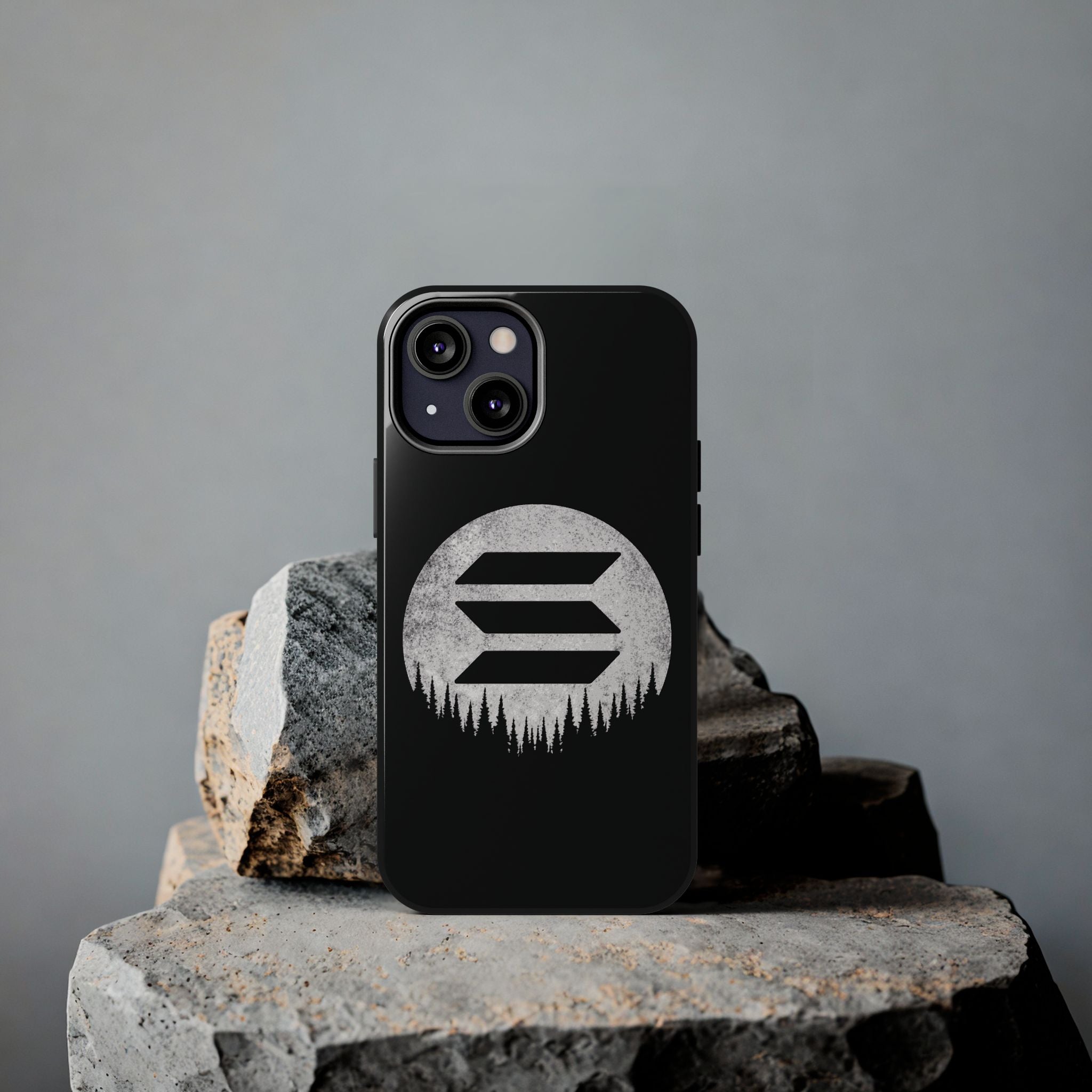 Solana To The Moon Phone Case | Minimalist SOL Crypto iPhone Case | Black Shockproof Case for iPhone & Samsung