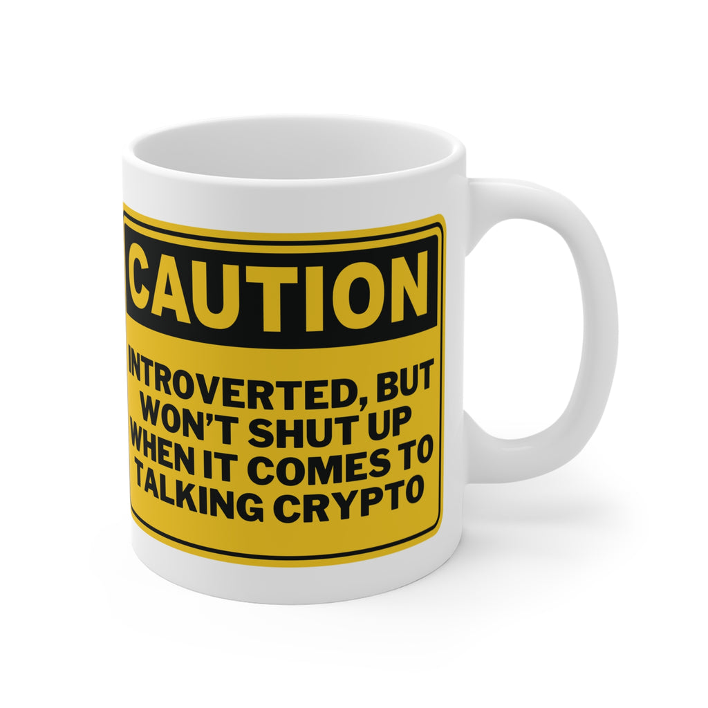 Caution Introverted Crypto Coffee Mug Mockup