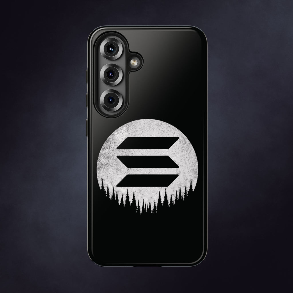 Solana To The Moon Phone Case | Minimalist SOL Crypto iPhone Case | Black Shockproof Case for iPhone & Samsung