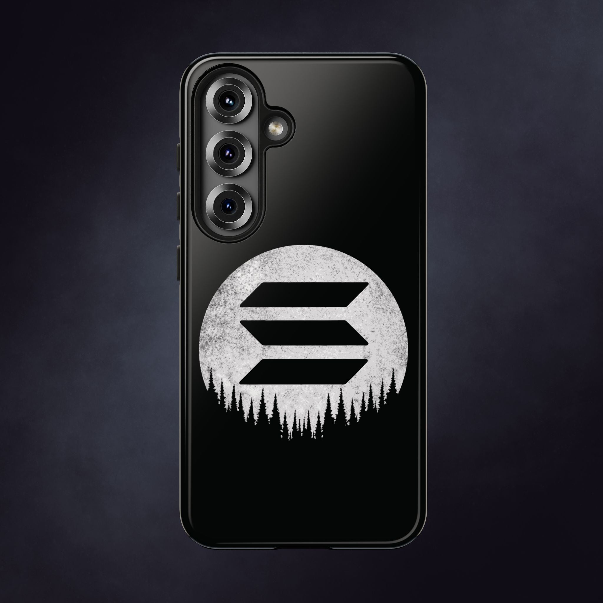 Solana To The Moon Phone Case | Minimalist SOL Crypto iPhone Case | Black Shockproof Case for iPhone & Samsung