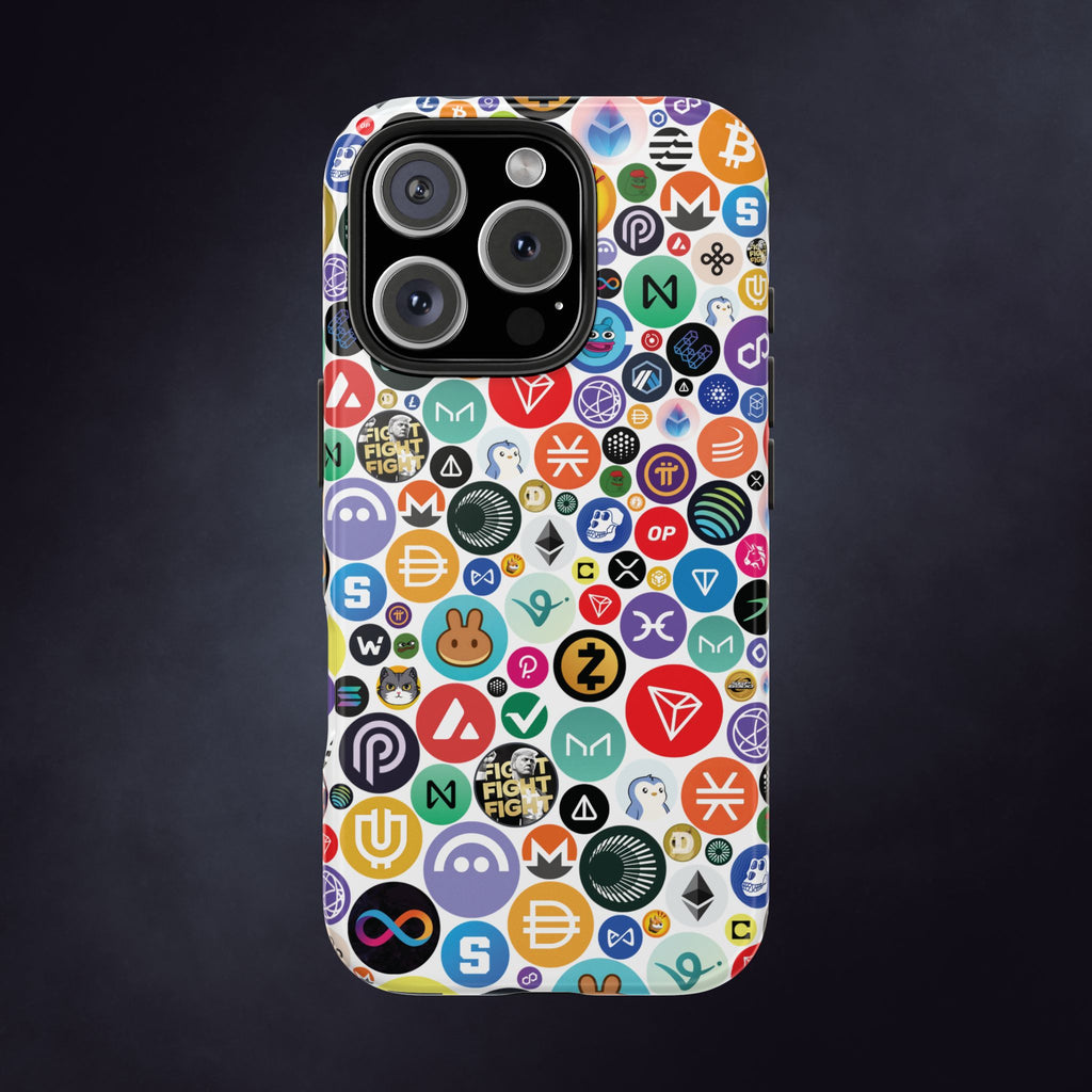 Crypto Coin Phone Case | Bitcoin, Ethereum & Altcoin Collage | Tough Shockproof Case for iPhone & Samsung