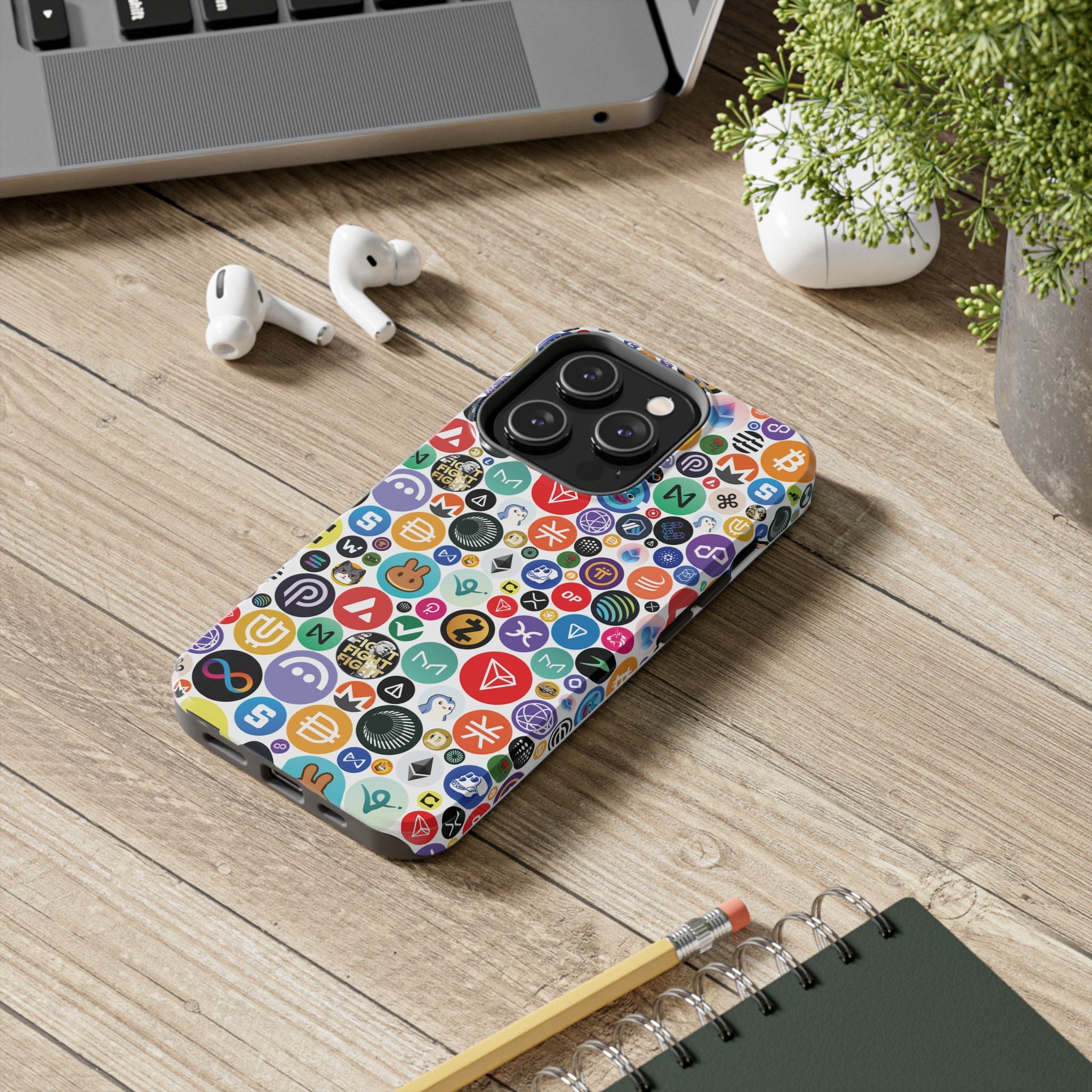 Crypto Coin Phone Case | Bitcoin, Ethereum & Altcoin Collage | Tough Shockproof Case for iPhone & Samsung