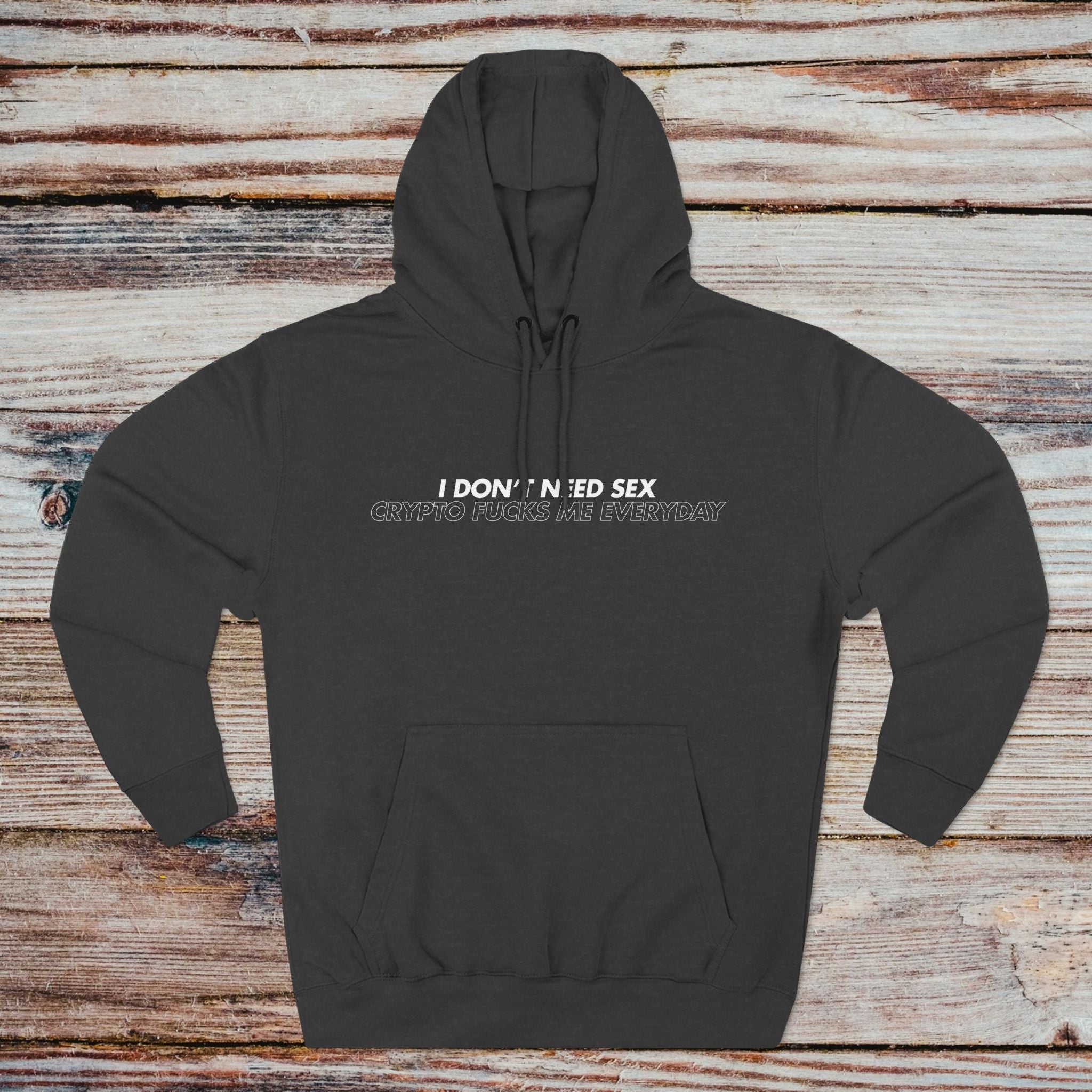 Charcoal crypto meme hoodie