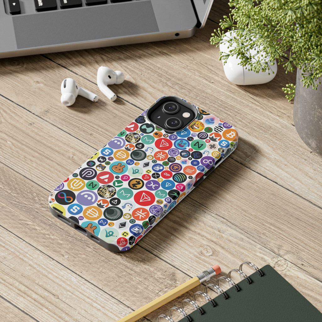 Crypto Coin Phone Case | Bitcoin, Ethereum & Altcoin Collage | Tough Shockproof Case for iPhone & Samsung