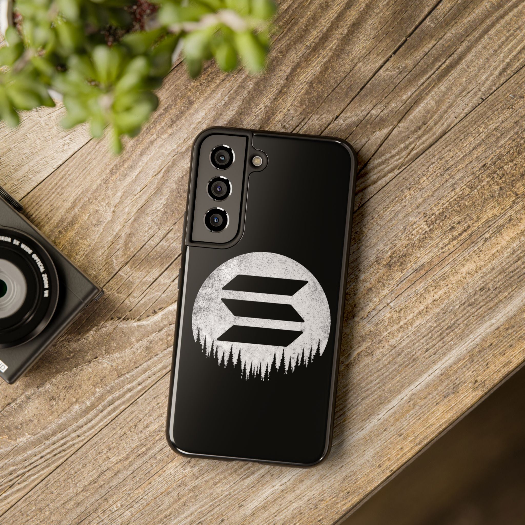 Solana To The Moon Phone Case | Minimalist SOL Crypto iPhone Case | Black Shockproof Case for iPhone & Samsung