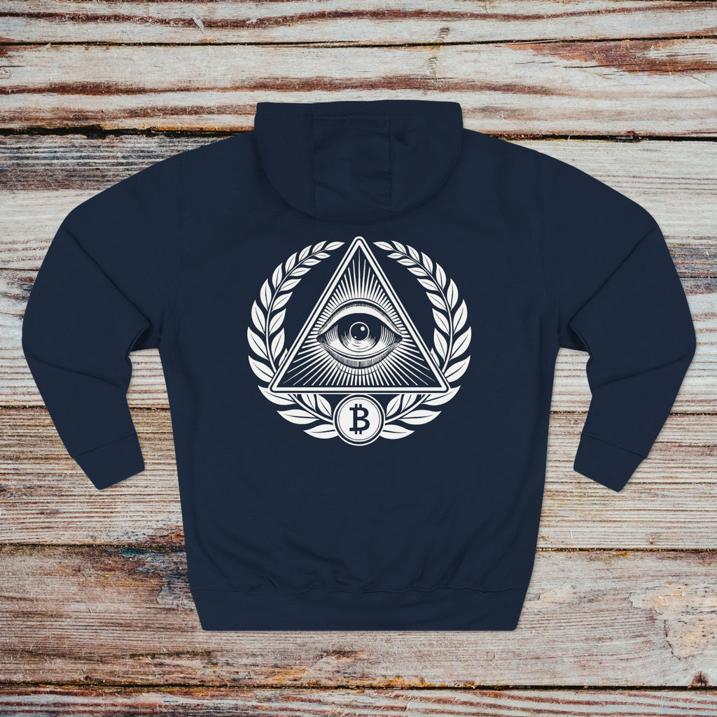 In Bitcoin We Trust hoodie in navy – back view